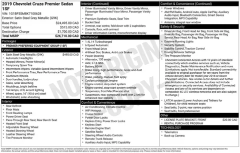 Photos of 2019 Chevrolet Cruze Premier for sale in Omaha, NE at Gregg Young Chevrolet of Omaha
