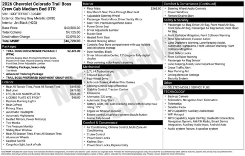 Photos of 2026 Chevrolet Colorado Trail Boss for sale in Omaha, NE at Gregg Young Chevrolet of Omaha