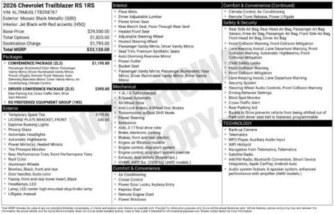 Photos of 2026 Chevrolet TrailBlazer RS for sale in Omaha, NE at Gregg Young Chevrolet of Omaha
