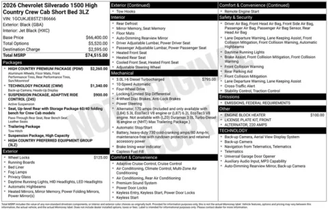 Photos of 2026 Chevrolet Silverado 1500 High Country for sale in Omaha, NE at Gregg Young Chevrolet - Omaha