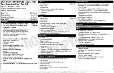 Photos of 2026 Chevrolet Silverado 1500 LT Trail Boss for sale in Omaha, NE at Gregg Young Chevrolet - Omaha