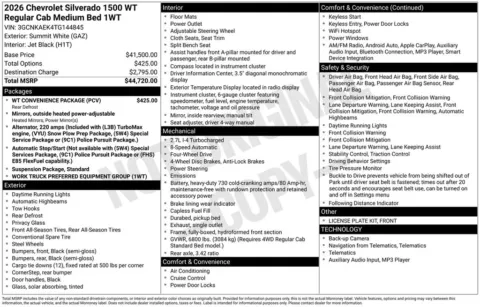 Photos of 2026 Chevrolet Silverado 1500 WT for sale in Omaha, NE at Gregg Young Chevrolet of Omaha