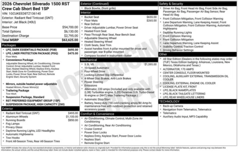 Photos of 2026 Chevrolet Silverado 1500 RST for sale in Omaha, NE at Gregg Young Chevrolet - Omaha