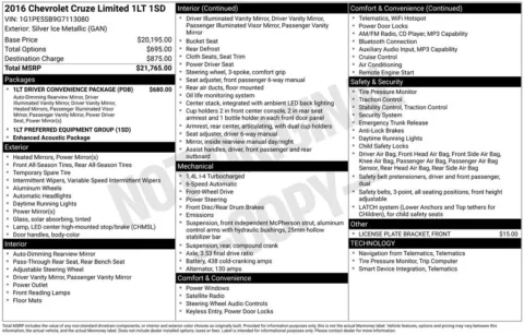 Photos of 2016 Chevrolet Cruze Limited 1LT for sale in Omaha, NE at Gregg Young Chevrolet - Omaha