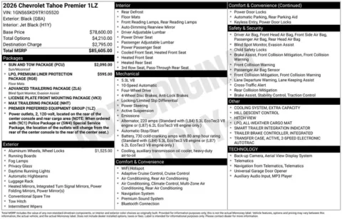 Photos of 2026 Chevrolet Tahoe Premier for sale in Omaha, NE at Gregg Young Chevrolet of Omaha