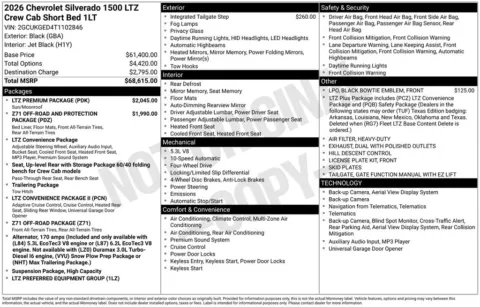 Photos of 2026 Chevrolet Silverado 1500 LTZ for sale in Omaha, NE at Gregg Young Chevrolet - Omaha