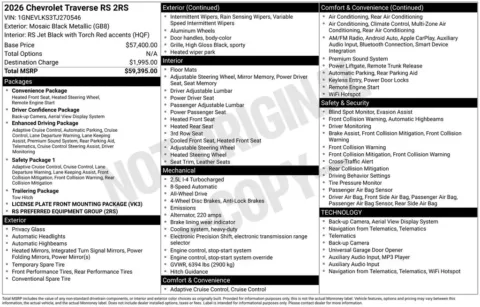 Photos of 2026 Chevrolet Traverse RS for sale in Omaha, NE at Gregg Young Chevrolet of Omaha