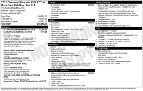 Photos of 2026 Chevrolet Silverado 1500 LT Trail Boss for sale in Omaha, NE at Gregg Young Chevrolet - Omaha