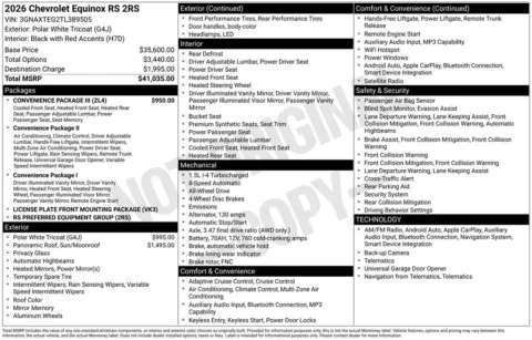 Photos of 2026 Chevrolet Equinox RS for sale in Omaha, NE at Gregg Young Chevrolet of Omaha