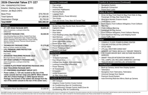 Photos of 2026 Chevrolet Tahoe Z71 for sale in Omaha, NE at Gregg Young Chevrolet of Omaha