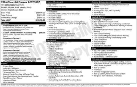 Photos of 2026 Chevrolet Equinox ACTIV for sale in Omaha, NE at Gregg Young Chevrolet of Omaha