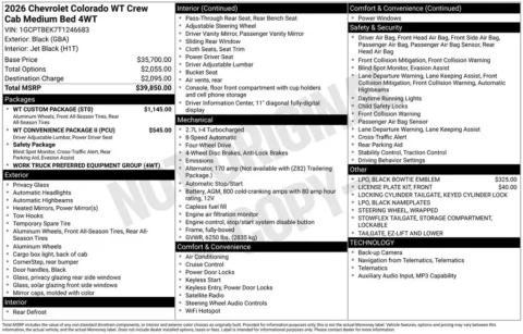 Photos of 2026 Chevrolet Colorado Work Truck for sale in Omaha, NE at Gregg Young Chevrolet of Omaha