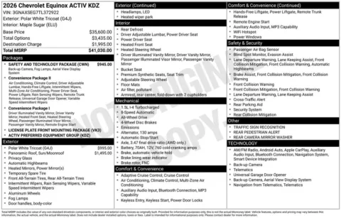 Photos of 2026 Chevrolet Equinox ACTIV for sale in Omaha, NE at Gregg Young Chevrolet of Omaha