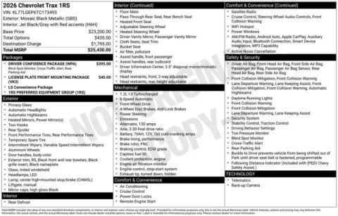 Photos of 2026 Chevrolet Trax 1RS for sale in Omaha, NE at Gregg Young Chevrolet of Omaha