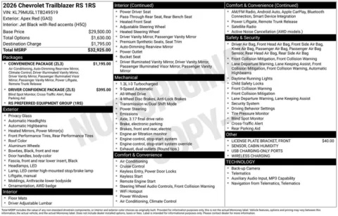 Photos of 2026 Chevrolet TrailBlazer RS for sale in Omaha, NE at Gregg Young Chevrolet of Omaha