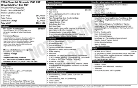 Photos of 2026 Chevrolet Silverado 1500 RST for sale in Omaha, NE at Gregg Young Chevrolet of Omaha