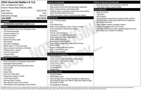 Photos of 2020 Chevrolet Malibu LS for sale in Omaha, NE at Gregg Young Chevrolet of Omaha