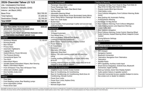 Photos of 2026 Chevrolet Tahoe LS for sale in Omaha, NE at Gregg Young Chevrolet of Omaha