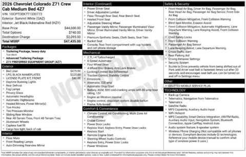 Photos of 2026 Chevrolet Colorado Z71 for sale in Omaha, NE at Gregg Young Chevrolet of Omaha