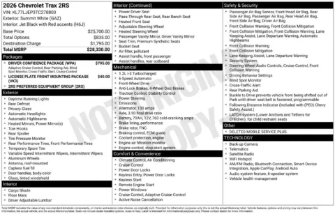 Photos of 2026 Chevrolet Trax 2RS for sale in Omaha, NE at Gregg Young Chevrolet of Omaha