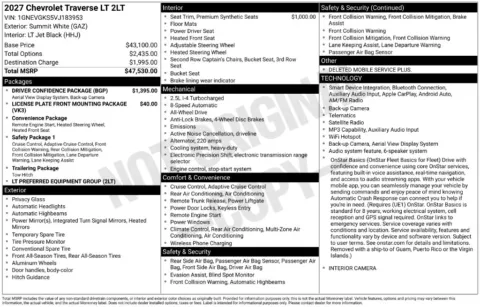 Photos of 2027 Chevrolet Traverse LT for sale in Omaha, NE at Gregg Young Chevrolet of Omaha