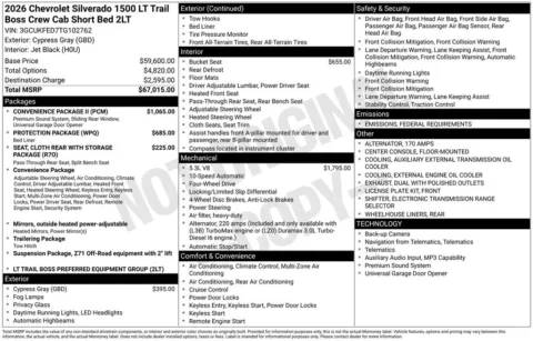 Photos of 2026 Chevrolet Silverado 1500 LT Trail Boss for sale in Omaha, NE at Gregg Young Chevrolet - Omaha