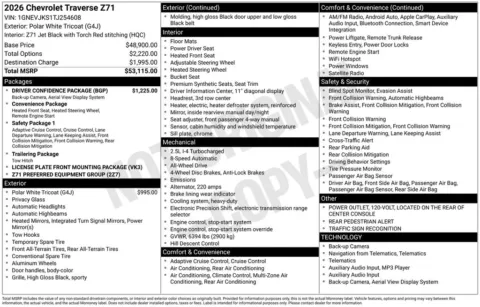 Photos of 2026 Chevrolet Traverse Z71 for sale in Omaha, NE at Gregg Young Chevrolet of Omaha