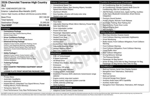 Photos of 2026 Chevrolet Traverse High Country for sale in Omaha, NE at Gregg Young Chevrolet of Omaha