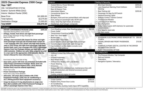 Photos of 2025 Chevrolet Express 2500 Work Van for sale in Omaha, NE at Gregg Young Chevrolet of Omaha