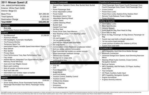 Photos of 2011 Nissan Quest 3.5 LE for sale in Omaha, NE at Gregg Young Chevrolet of Omaha