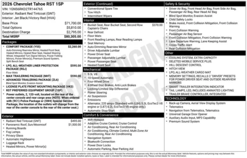 Photos of 2026 Chevrolet Tahoe RST for sale in Omaha, NE at Gregg Young Chevrolet of Omaha