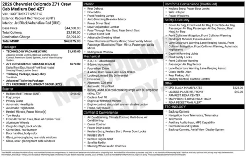 Photos of 2026 Chevrolet Colorado Z71 for sale in Omaha, NE at Gregg Young Chevrolet of Omaha
