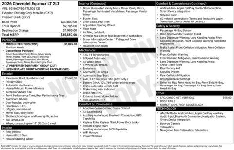 Photos of 2026 Chevrolet Equinox LT for sale in Omaha, NE at Gregg Young Chevrolet of Omaha