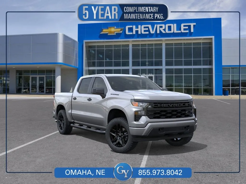 Gray 2026 Chevrolet Silverado 1500 Custom for sale in Omaha, NE