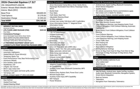 Photos of 2026 Chevrolet Equinox LT for sale in Omaha, NE at Gregg Young Chevrolet of Omaha