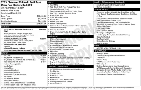 Photos of 2026 Chevrolet Colorado Trail Boss for sale in Omaha, NE at Gregg Young Chevrolet of Omaha