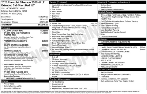 Photos of 2026 Chevrolet Silverado 2500HD LT for sale in Omaha, NE at Gregg Young Chevrolet - Omaha