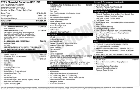 Photos of 2026 Chevrolet Suburban RST for sale in Omaha, NE at Gregg Young Chevrolet - Omaha