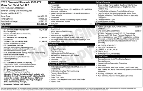 Photos of 2026 Chevrolet Silverado 1500 LTZ for sale in Omaha, NE at Gregg Young Chevrolet of Omaha