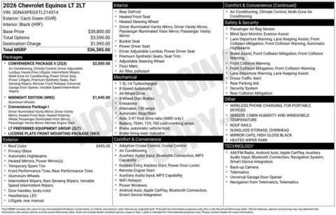 Photos of 2026 Chevrolet Equinox LT for sale in Omaha, NE at Gregg Young Chevrolet - Omaha