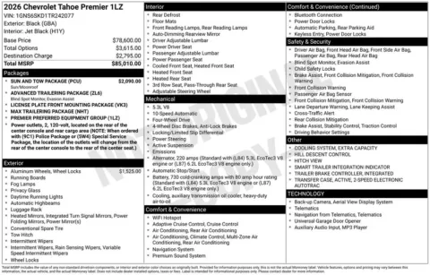 Photos of 2026 Chevrolet Tahoe Premier for sale in Omaha, NE at Gregg Young Chevrolet of Omaha