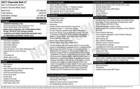 Photos of 2027 Chevrolet Bolt EV LT for sale in Omaha, NE at Gregg Young Chevrolet of Omaha