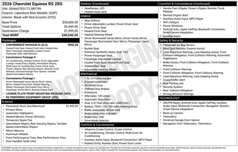 Photos of 2026 Chevrolet Equinox RS for sale in Omaha, NE at Gregg Young Chevrolet - Omaha