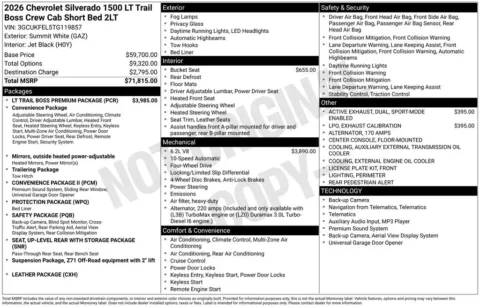 Photos of 2026 Chevrolet Silverado 1500 LT Trail Boss for sale in Omaha, NE at Gregg Young Chevrolet - Omaha