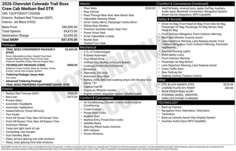 Photos of 2026 Chevrolet Colorado Trail Boss for sale in Omaha, NE at Gregg Young Chevrolet of Omaha