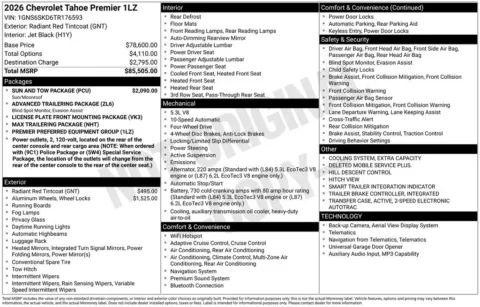 Photos of 2026 Chevrolet Tahoe Premier for sale in Omaha, NE at Gregg Young Chevrolet of Omaha