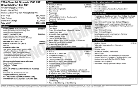 Photos of 2026 Chevrolet Silverado 1500 RST for sale in Omaha, NE at Gregg Young Chevrolet of Omaha
