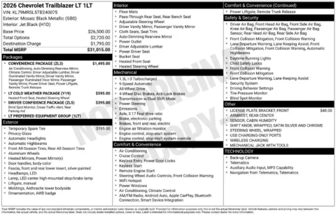 Photos of 2026 Chevrolet TrailBlazer LT for sale in Omaha, NE at Gregg Young Chevrolet of Omaha