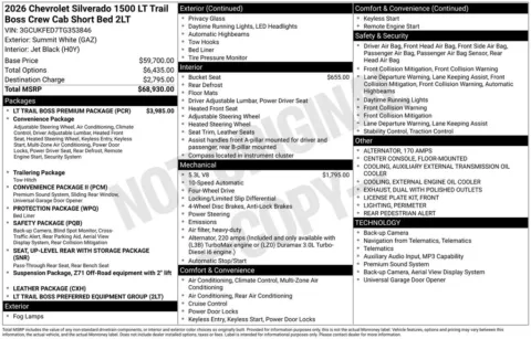 Photos of 2026 Chevrolet Silverado 1500 LT Trail Boss for sale in Omaha, NE at Gregg Young Chevrolet of Omaha