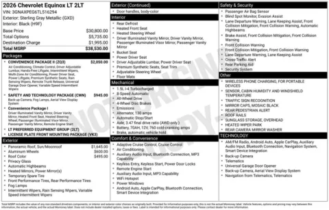 Photos of 2026 Chevrolet Equinox LT for sale in Omaha, NE at Gregg Young Chevrolet of Omaha